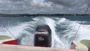 Speedboat out to the Ile Aux Cerfs