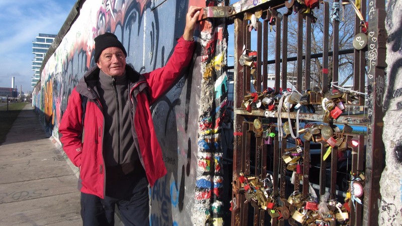 Chris at the Berlin Wall