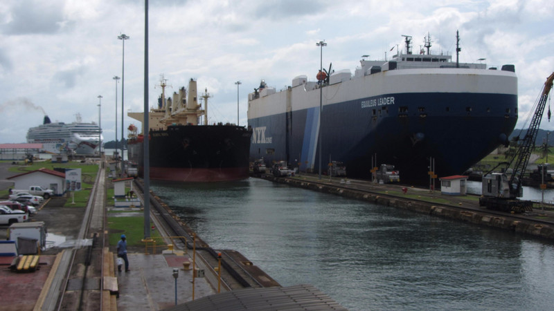 ships at Gatun Locks