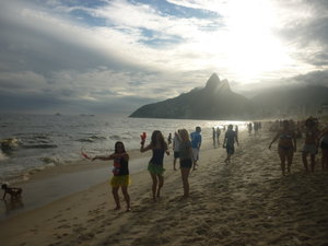 Dancing on Copacabana beach