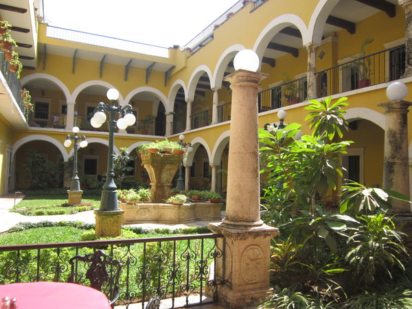 A  Beautiful Hotel Courtyard