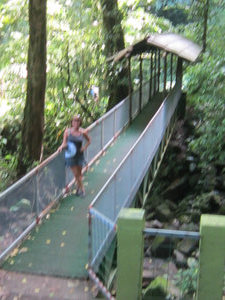 Hanging bridge going to the falls