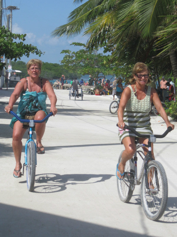 Carol and I biking the island