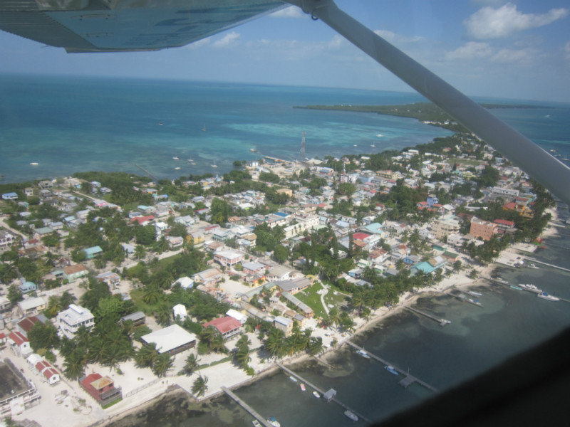 Caye Caulker from the plane