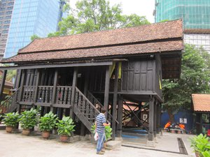 Malay home from the past that uses no nails, only wood plugs