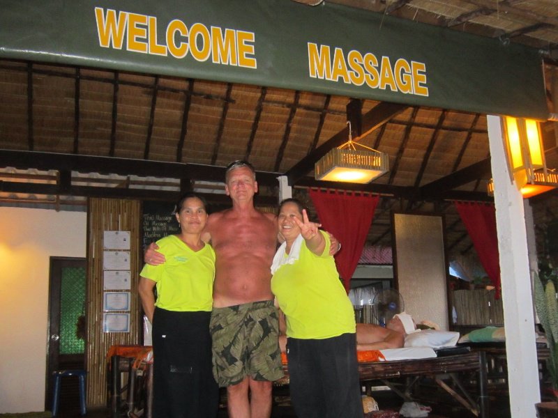 Warren and his massage girls!