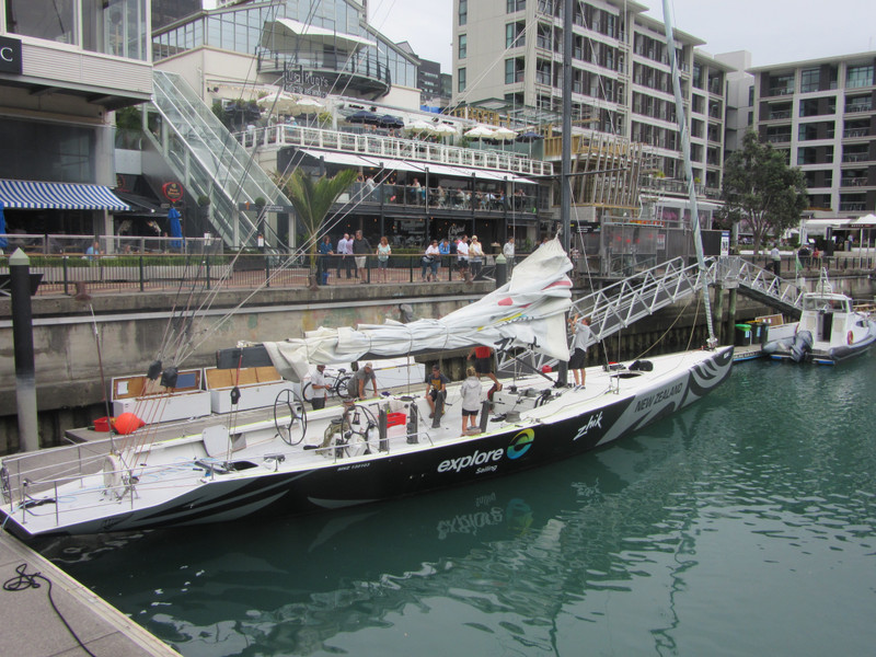 One of the beautiful boats anchored in the harbour in Auckalnd