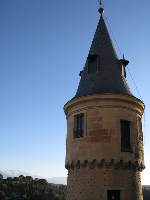 One of the many spires of the Alcázar