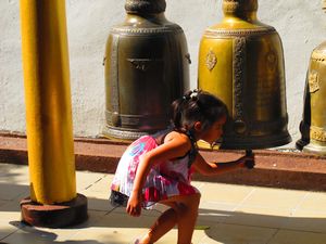 This little girl was ringing the prayer bells