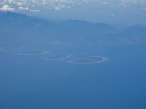 view of Gili Islands from the plane