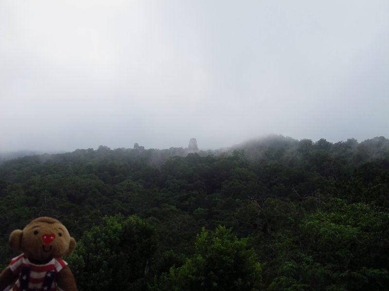 at the top of a monument at Tikal