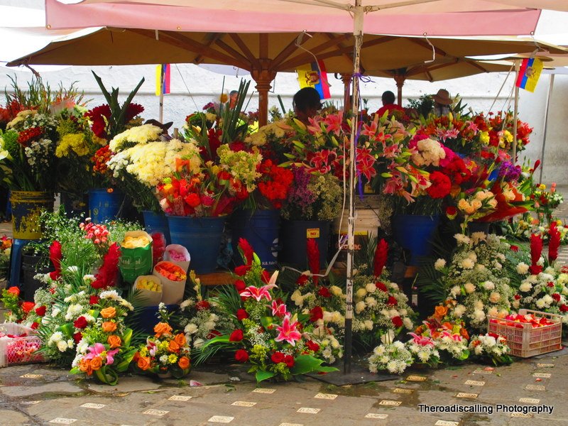 Colorful flower market