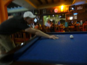 Greg playing pool