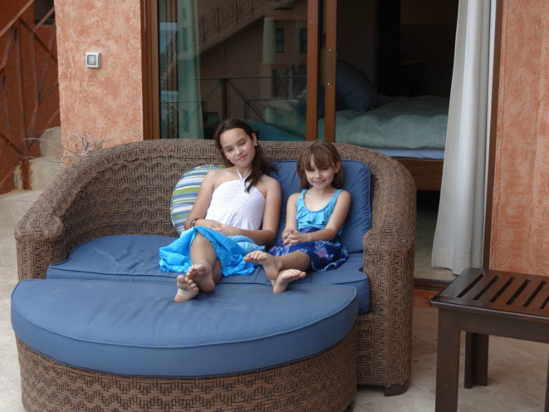 Rory & Ava on balcony daybed