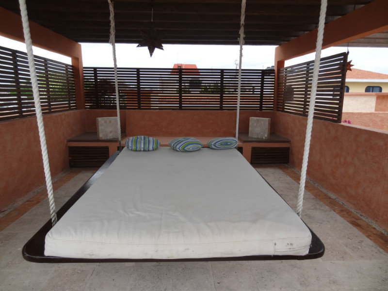 hanging bed on rooftop