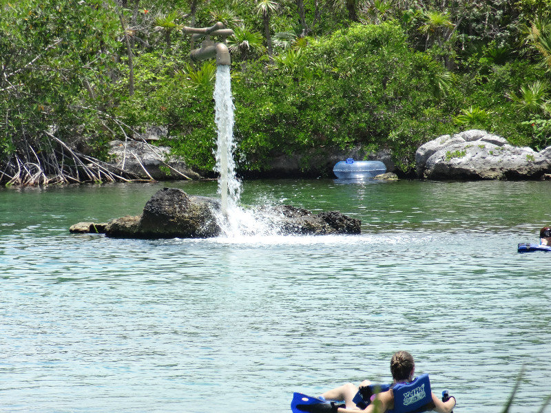 waterfalls in lagoon