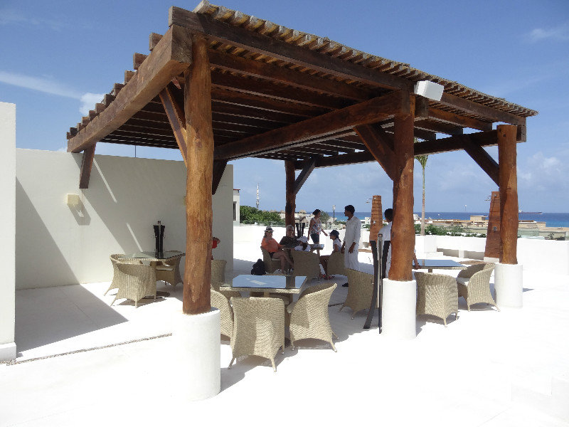 Our shaded palapa table