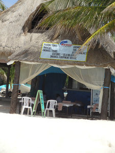 Massage area on beach