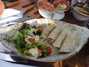 Chicken quesadillas & mixed salad