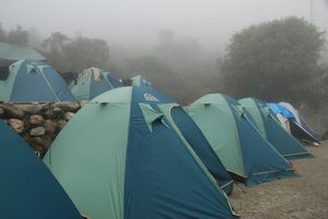 Tents in the clouds