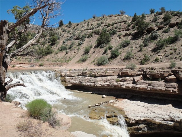 La Verkin Creek waterfall, better known as "Toquerville Falls"