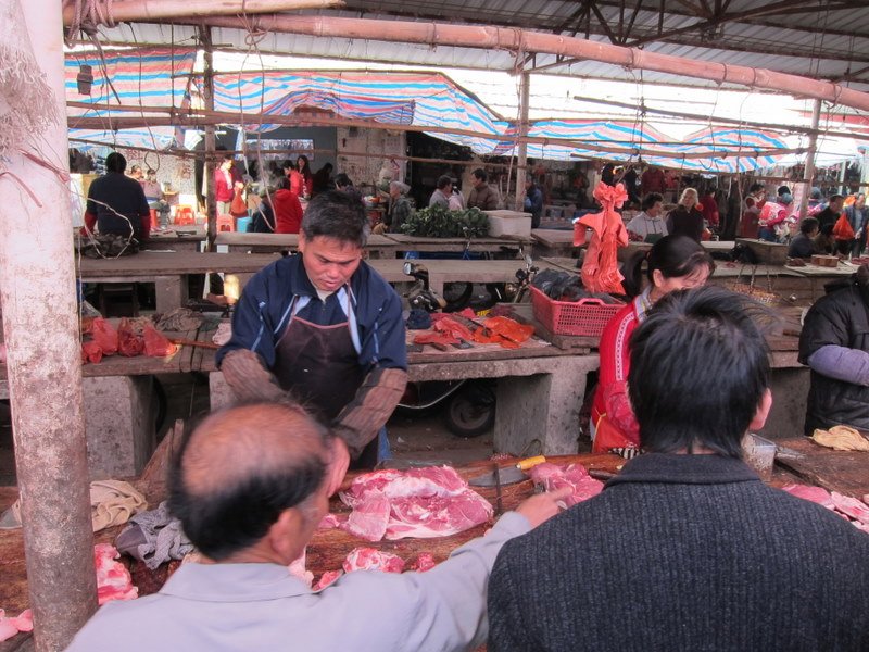 Butcher at the market