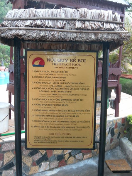 Sunset Resort Pool Commandments!