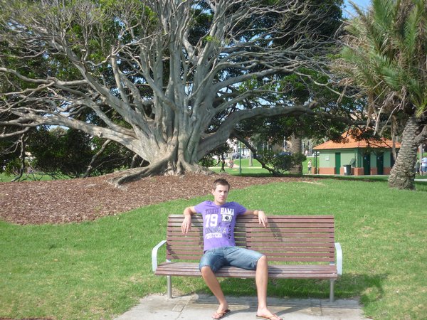 me on bench in park St. Kilda