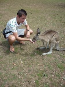me feeding a kangaroo
