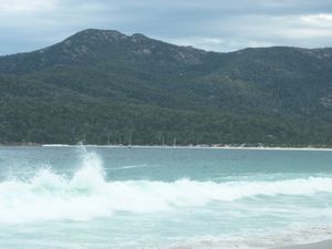 waves and boats Wineglass Bay