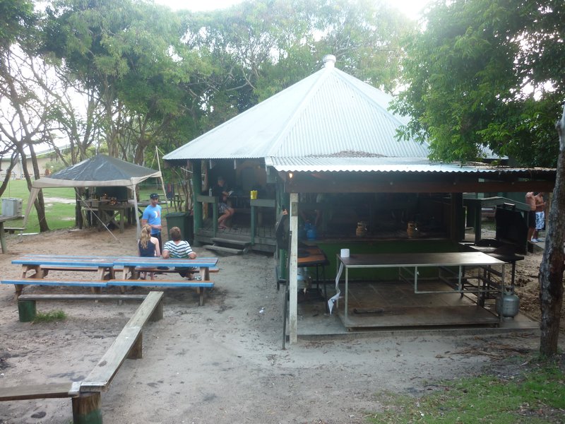 dinner tables and kitchen Fraser Island