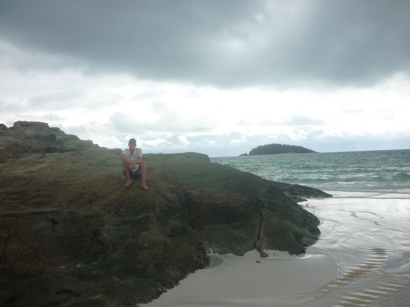me on a rock at Hill Inlet Whitsundays