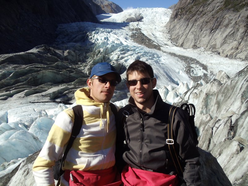 me and Tomasz (Pol) in front of Franz Josef Glacier
