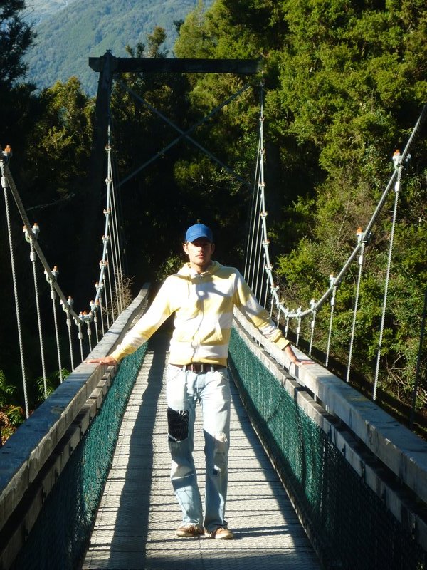 me on a bridge near Lake Matheson
