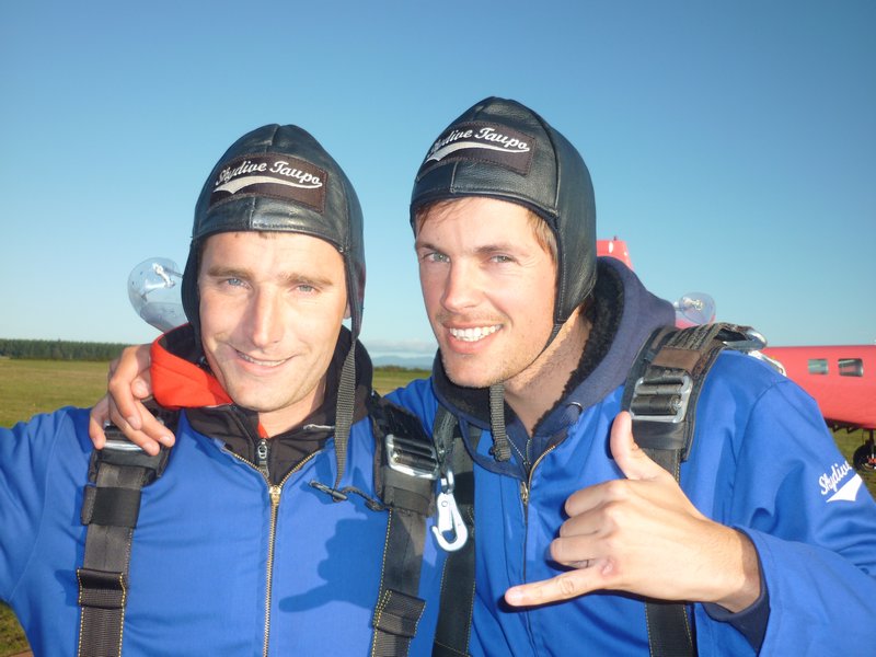 Charlie (Ned) and me skydiving in Taupo