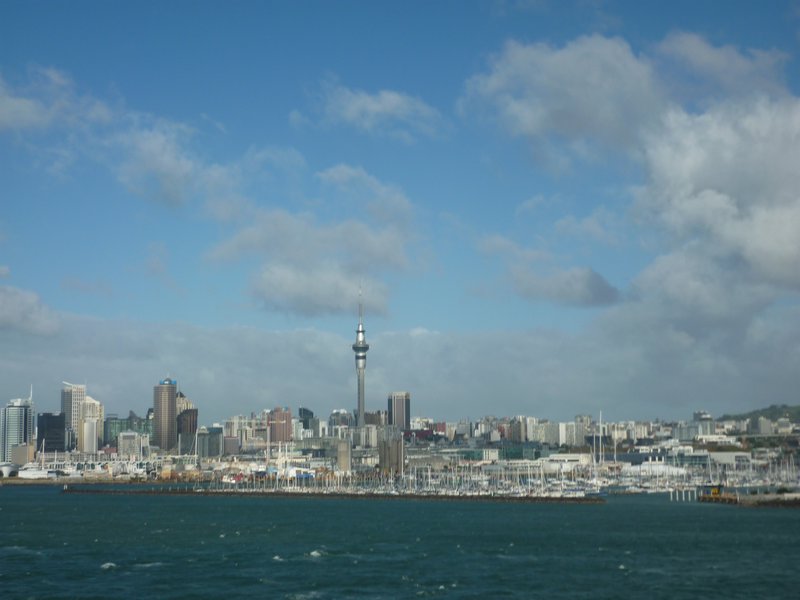skyline Auckland from Auckland Harbour Bridge