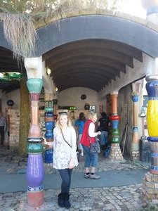 Mandi in front of toilets Hundertwasser