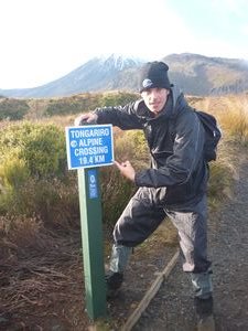 me at the start of the Tongariro Crossing