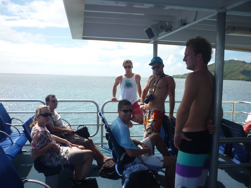 Alex, Christian, Daniel and Max (Ger) on Awesome Adventures boat Fiji