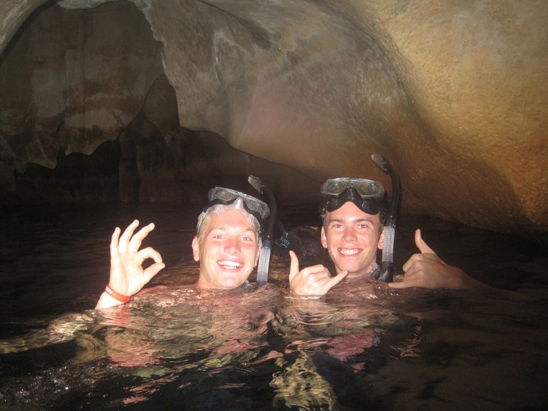 Dennis (Den) and Nikolay (Den) in Salawau Caves Tavewa