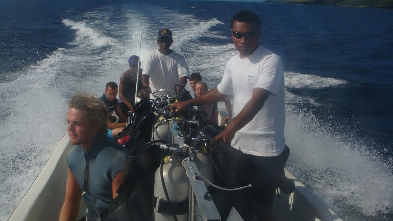our dive boat in Fiji