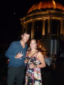 me and Joella on top of State Tower Bangkok