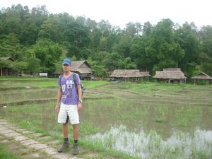 me in front of rice fields at hill tribes village Chiang Mai