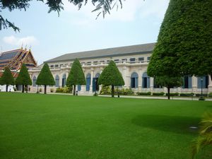 trees and buildings Grand Palace Bangkok