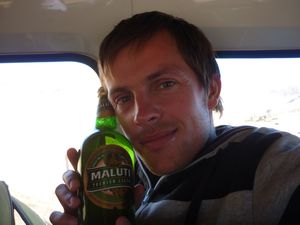 me with a beer from Lesotho