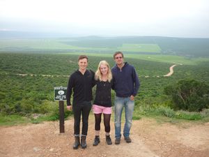 Sam (NZ). Ester (Ned) and me in Addo Elephant Park