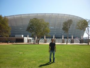 me in front of Green Point Stadium Capetown