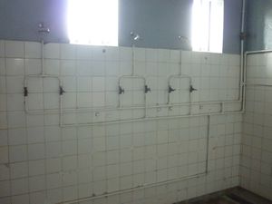 communal showers prison Robben Island