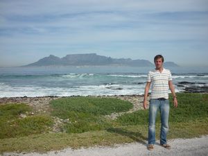 me on Robben Island in front of Table Mountain