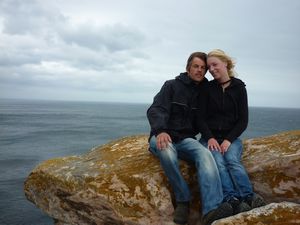 me and Ester on a rock Cape of Good Hope